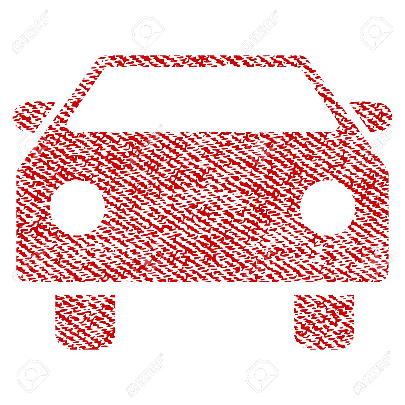 車ラスター テクスチャ アイコン オーバーレイのウォーターマーク スタンプ 赤い布のラスタライズされたテクスチャです 汚いデザインのシンボルです 赤インク ゴムは繊維の繊維構造を持つスタンプをシールします の写真素材 画像素材 Image