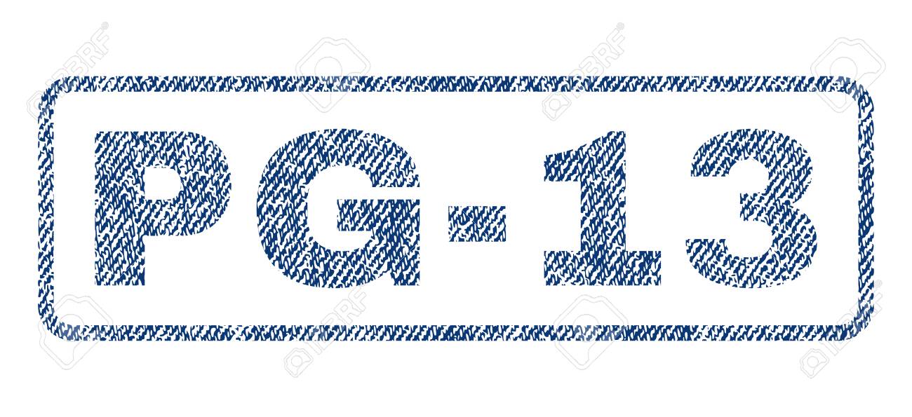 Pg 13 Text Textile Seal Stamp Watermark Blue Jeans Fabric Rasterized Stock Photo Picture And Royalty Free Image Image