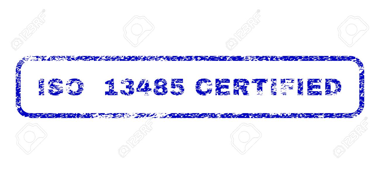 iso 13485 認定キャプション傷シール インプリント法による透かし 青い