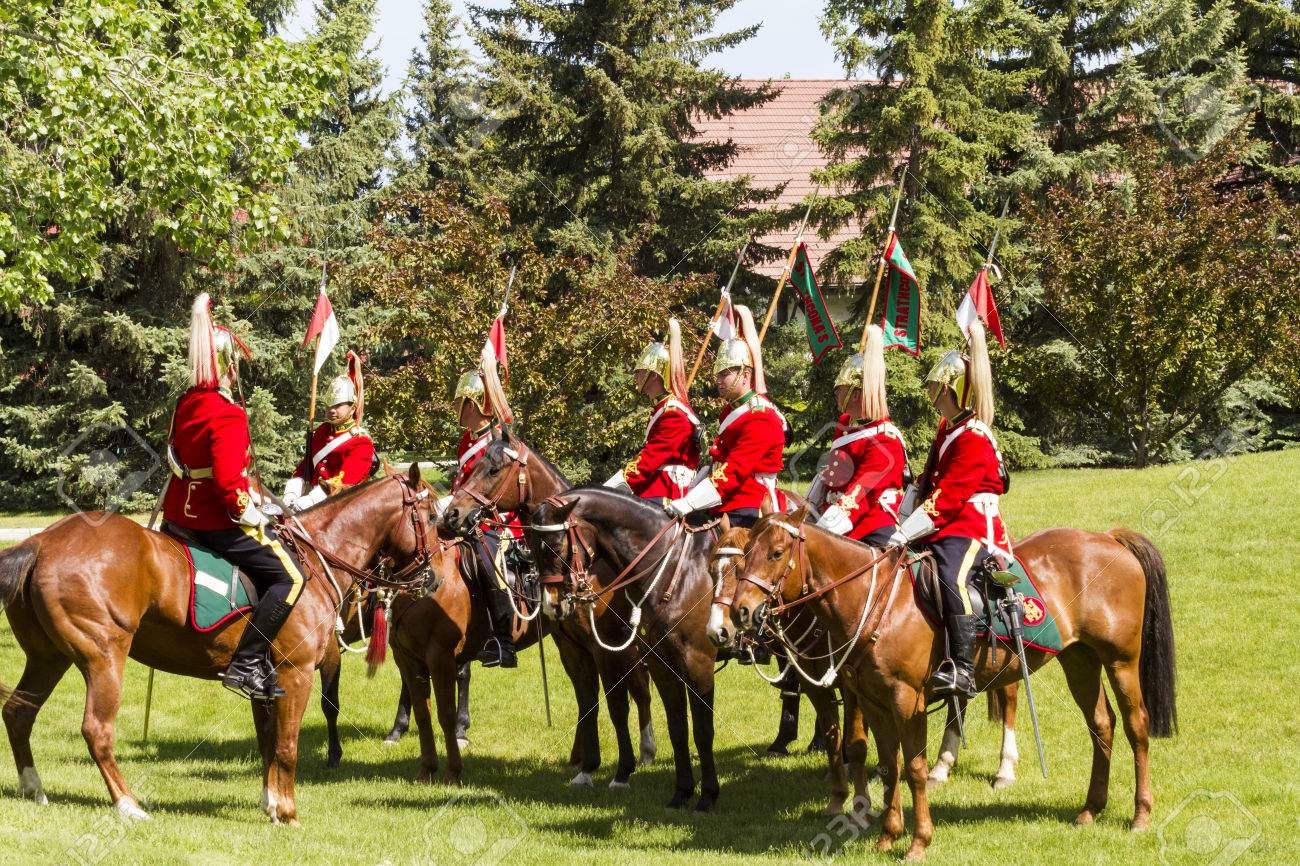 Calgary Canada 6 Juin 15 La Gendarmerie Royale Du Canada Grc Carrousel Effectue A Calgary En Horseman Guards Uniforme Banque D Images Et Photos Libres De Droits Image