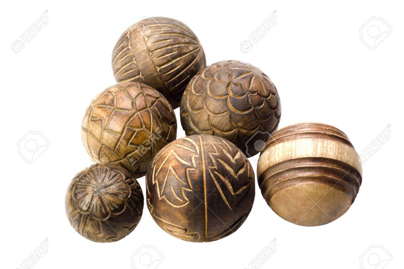 Decorative Wooden Balls Stock Photo 