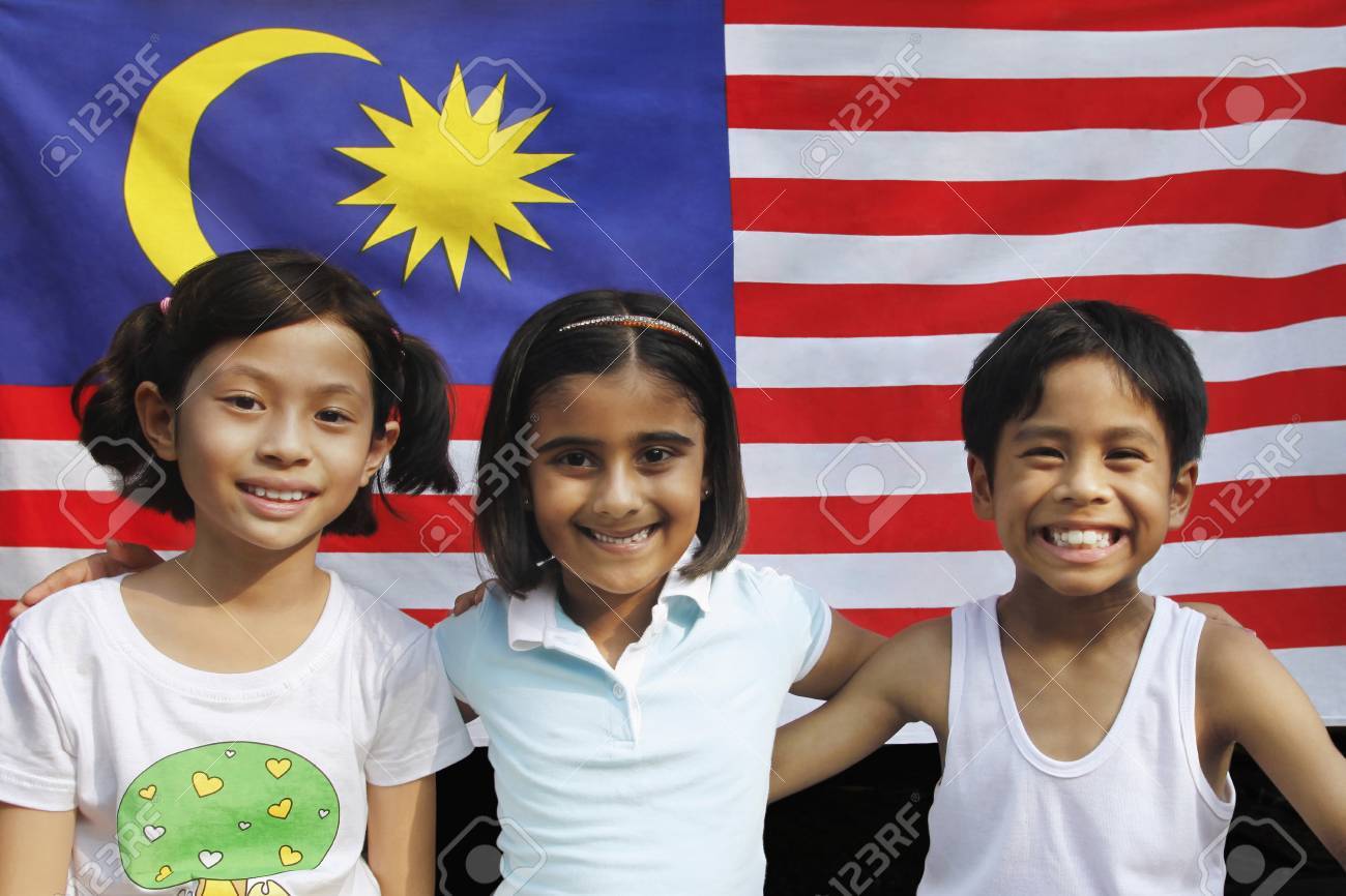 Children Sitting In Front Of Malaysian Flag Stock Photo Picture And Royalty Free Image Image 39013948