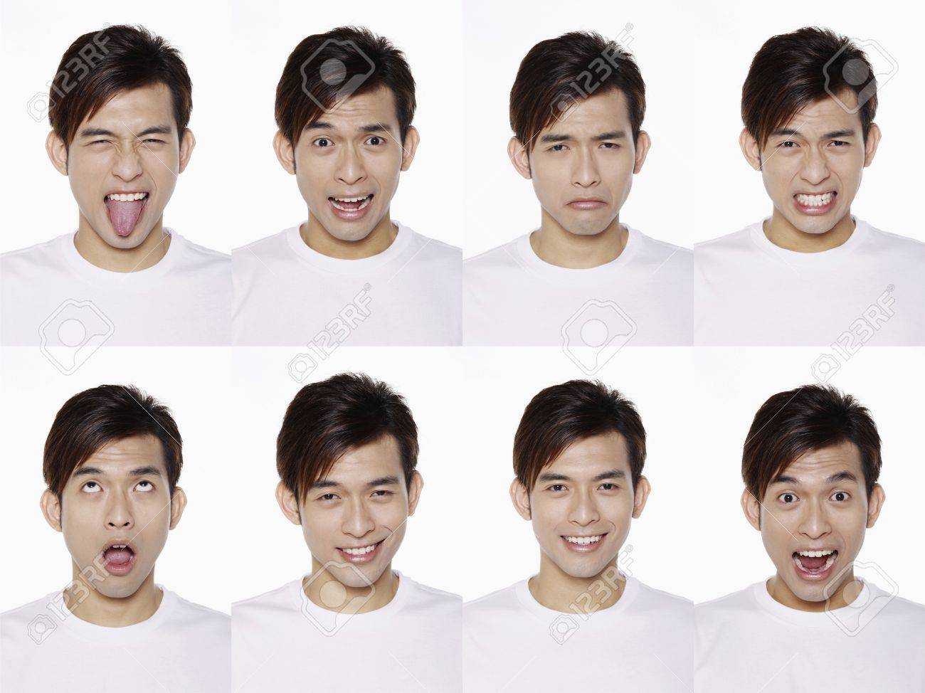 別の表現を引いて男のモンタージュ の写真素材 画像素材 Image