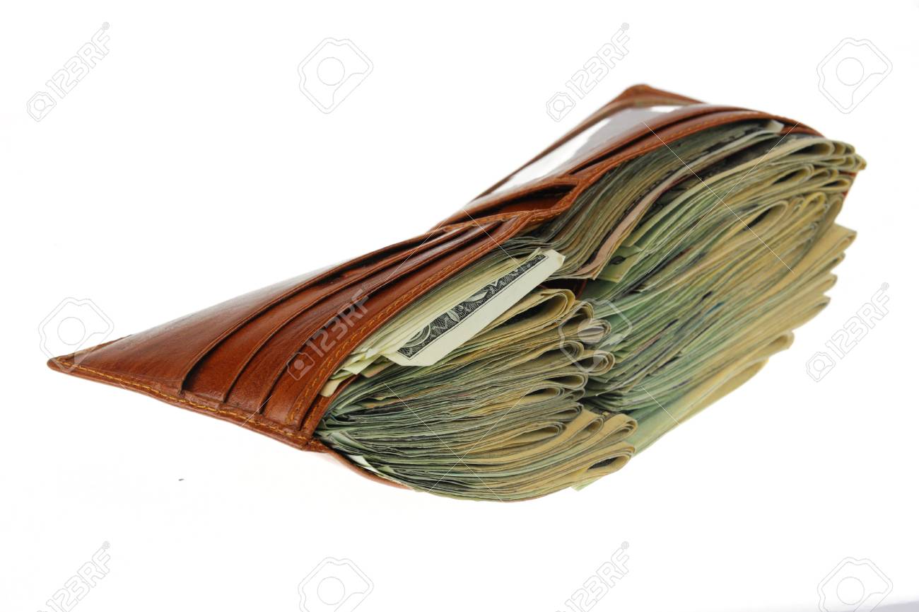 Wallet Full Of US Dollar Cash Bills Stock Photo, Picture And Royalty Free  Image. Image 101368517.