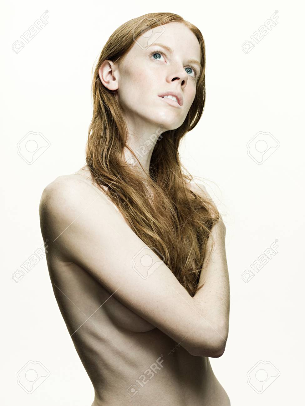 Nude Woman Looking Up Stock Photo, Picture and Royalty Free Image. Image  125485756.