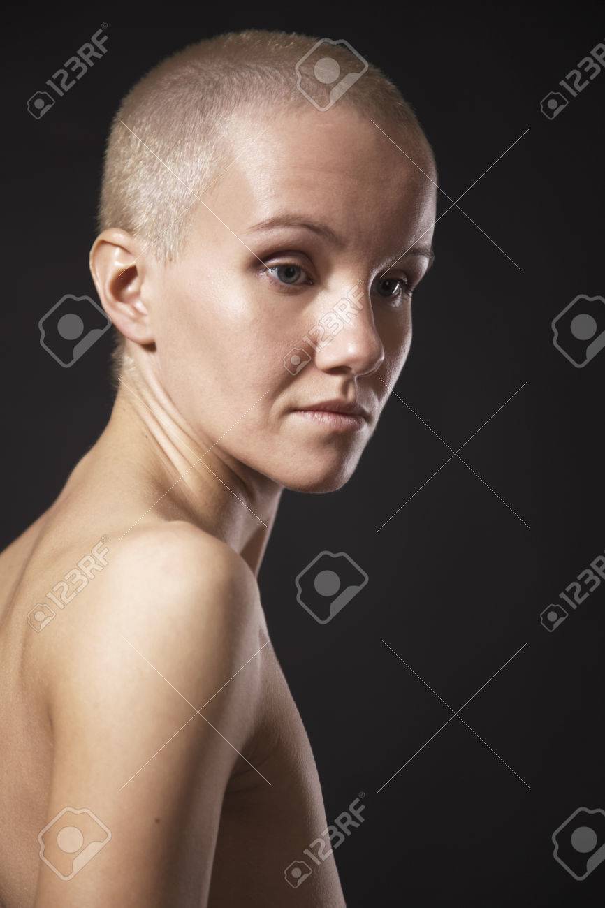 Woman shaves head nude, swedish tit