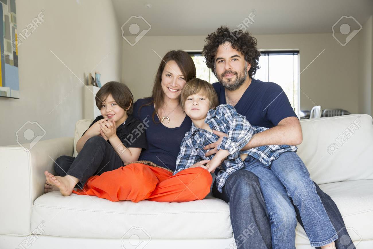 Two boys in sofa