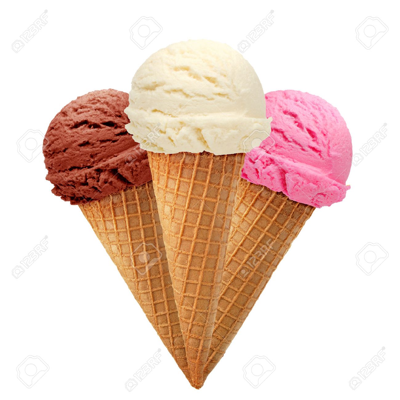 two ice cream cones on white background stock photo picture and
