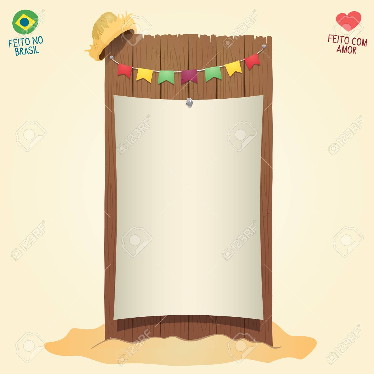 brazilian june party cool blank thematic board with flags and