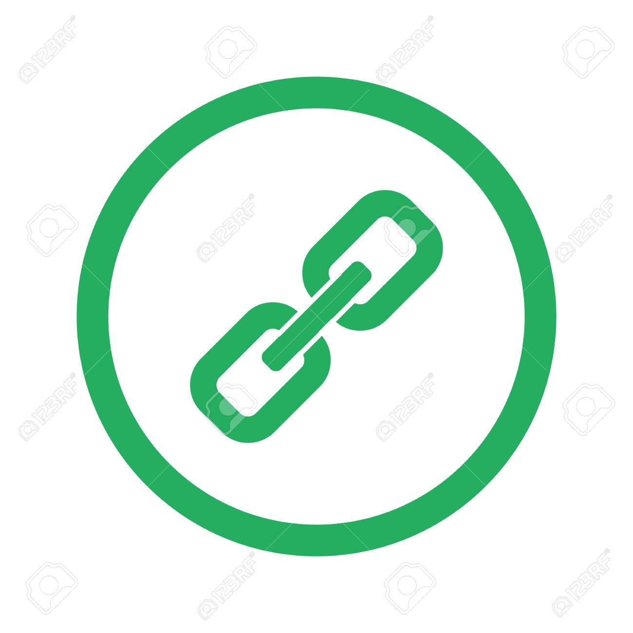 平らな緑のリンク アイコンとグリーン サークルのイラスト素材 ベクタ Image