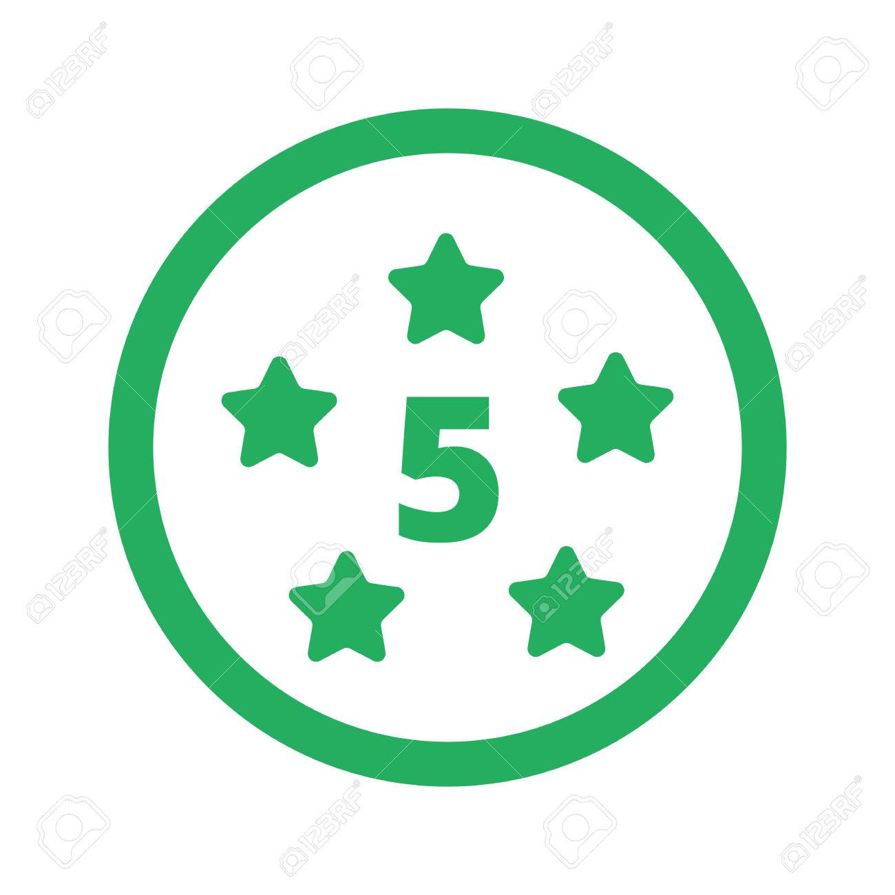 フラット緑 5 つ星アイコンとグリーン サークル のイラスト素材 ベクタ Image