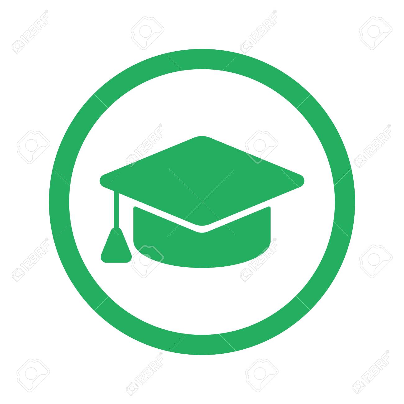 flat green graduation cap