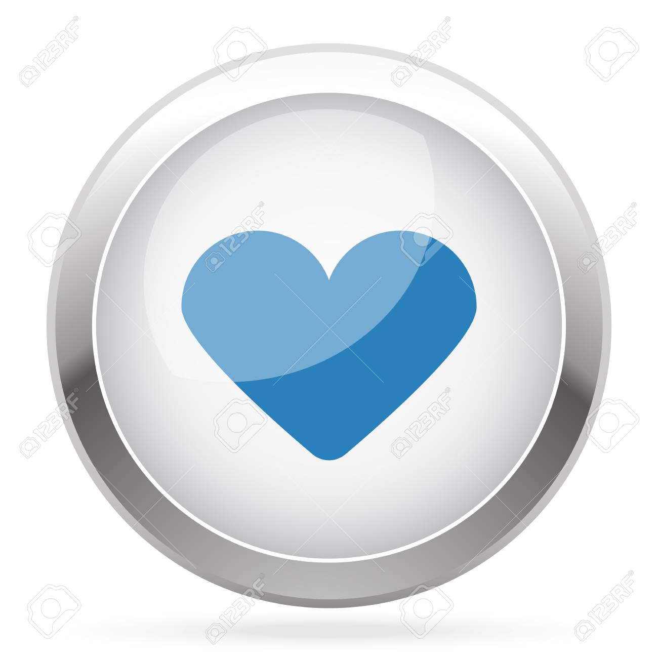 Blaues Herz Symbol Auf Weissem Chrom Glanzend App Taste Lizenzfrei Nutzbare Vektorgrafiken Clip Arts Illustrationen Image 52961962