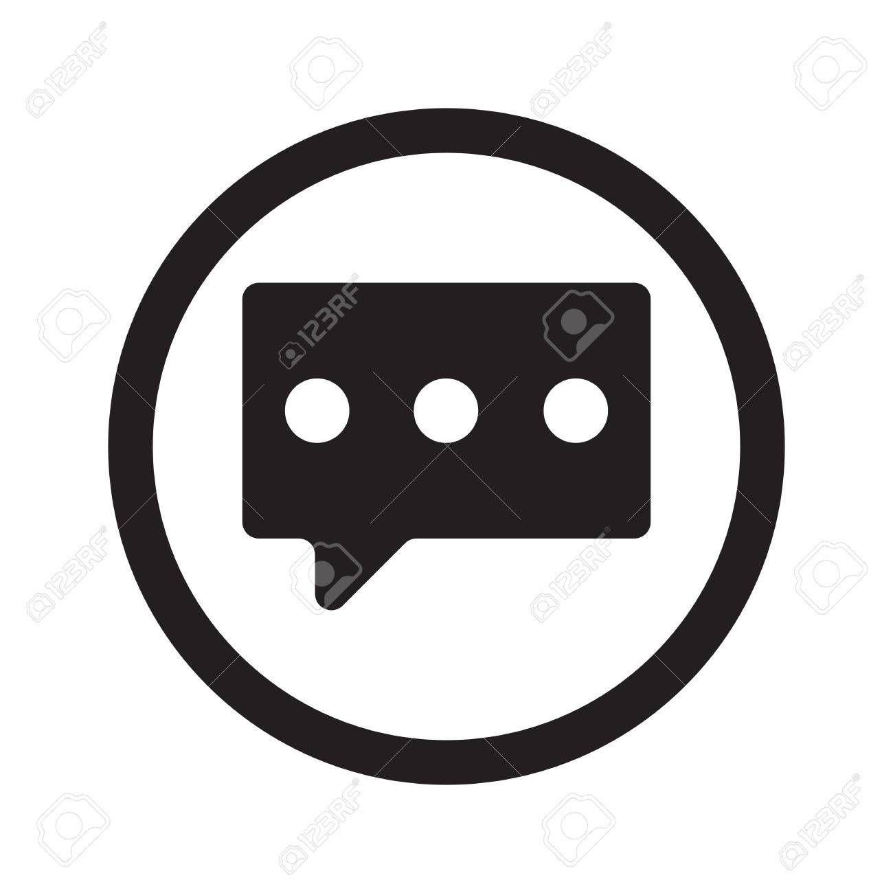 Flat Black Message Web Icon In Circle On White Background Royalty Free Cliparts Vectors And Stock Illustration Image