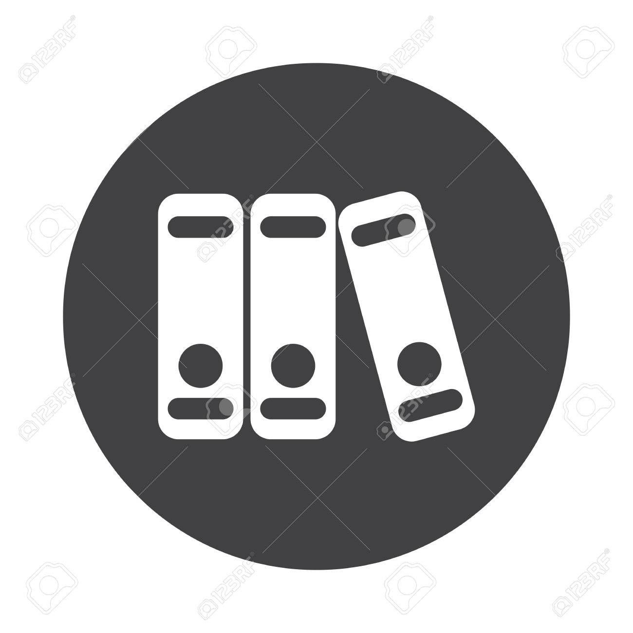 黒のボタンが白で隔離をホワイト バインダー アイコンのイラスト素材 ベクタ Image