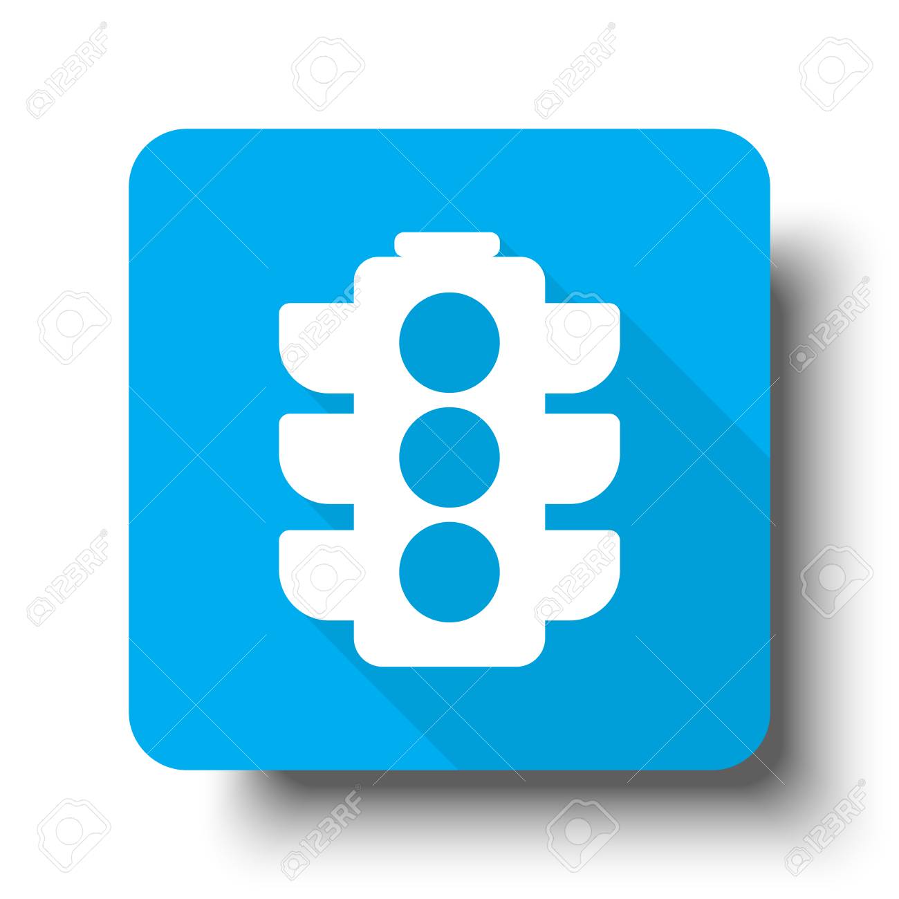 White Traffic Light Icon On Blue Web Button Royalty Free Cliparts Vectors And Stock Illustration Image