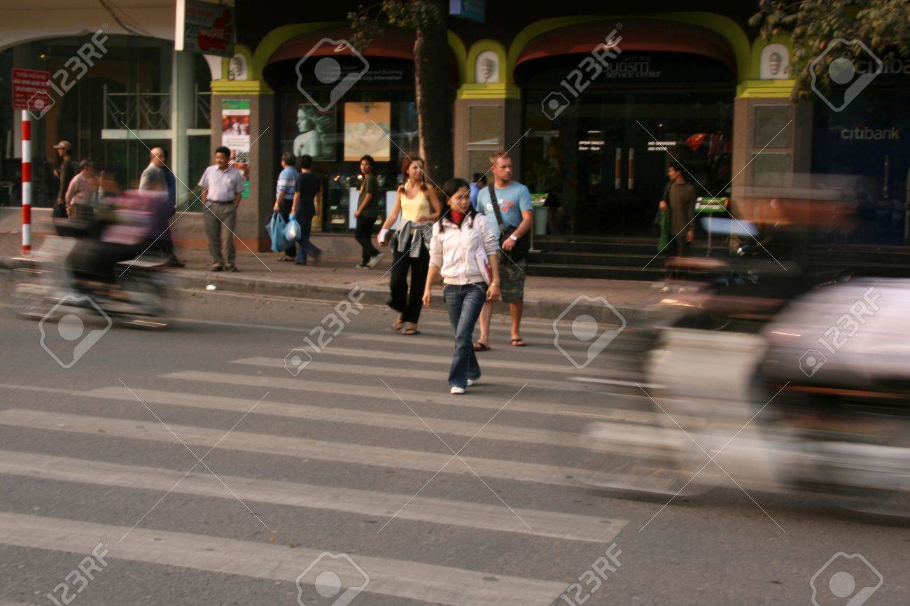 Crossing the Street in Hanoi