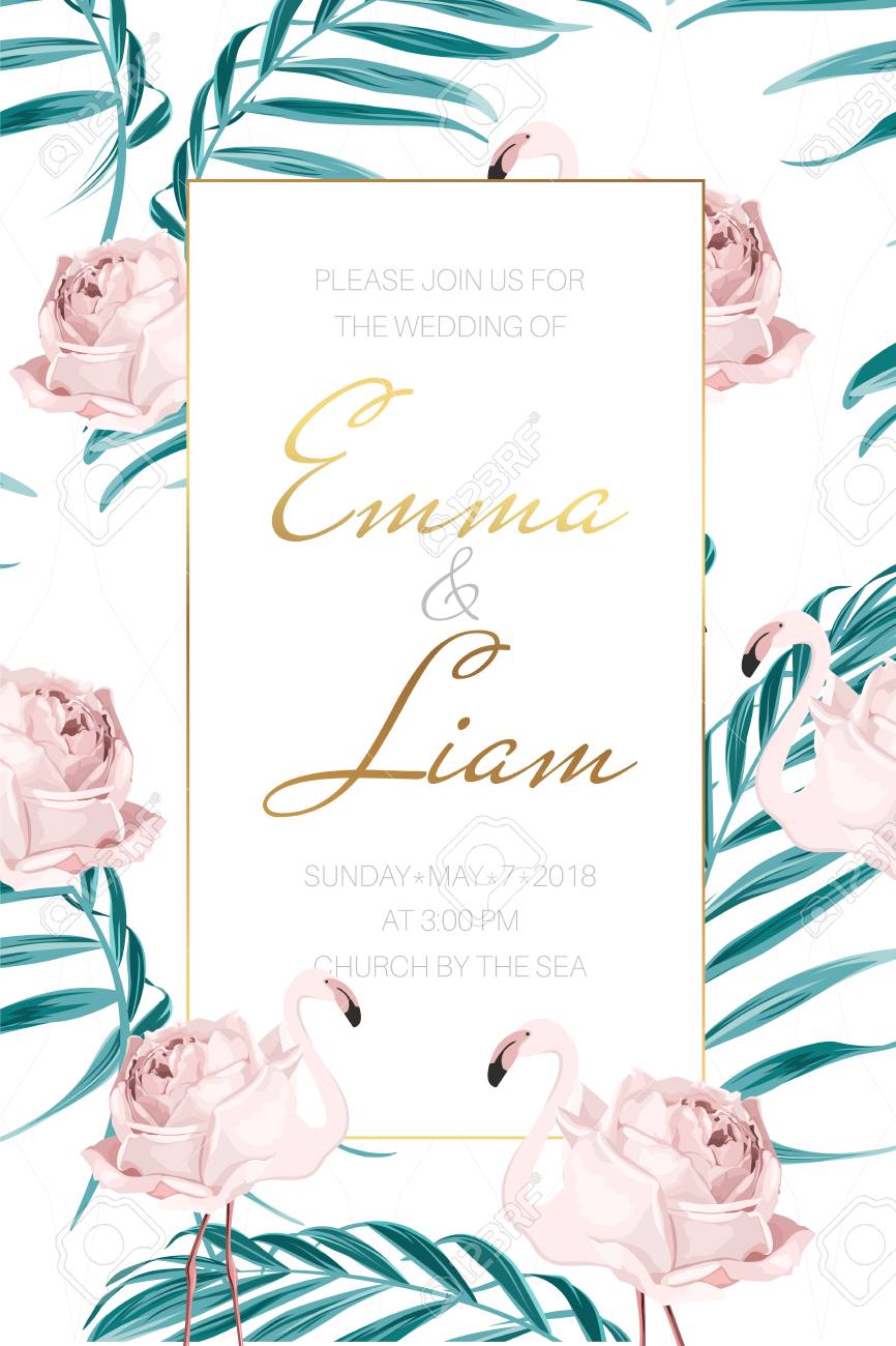 wedding marriage event invitation card border frame template