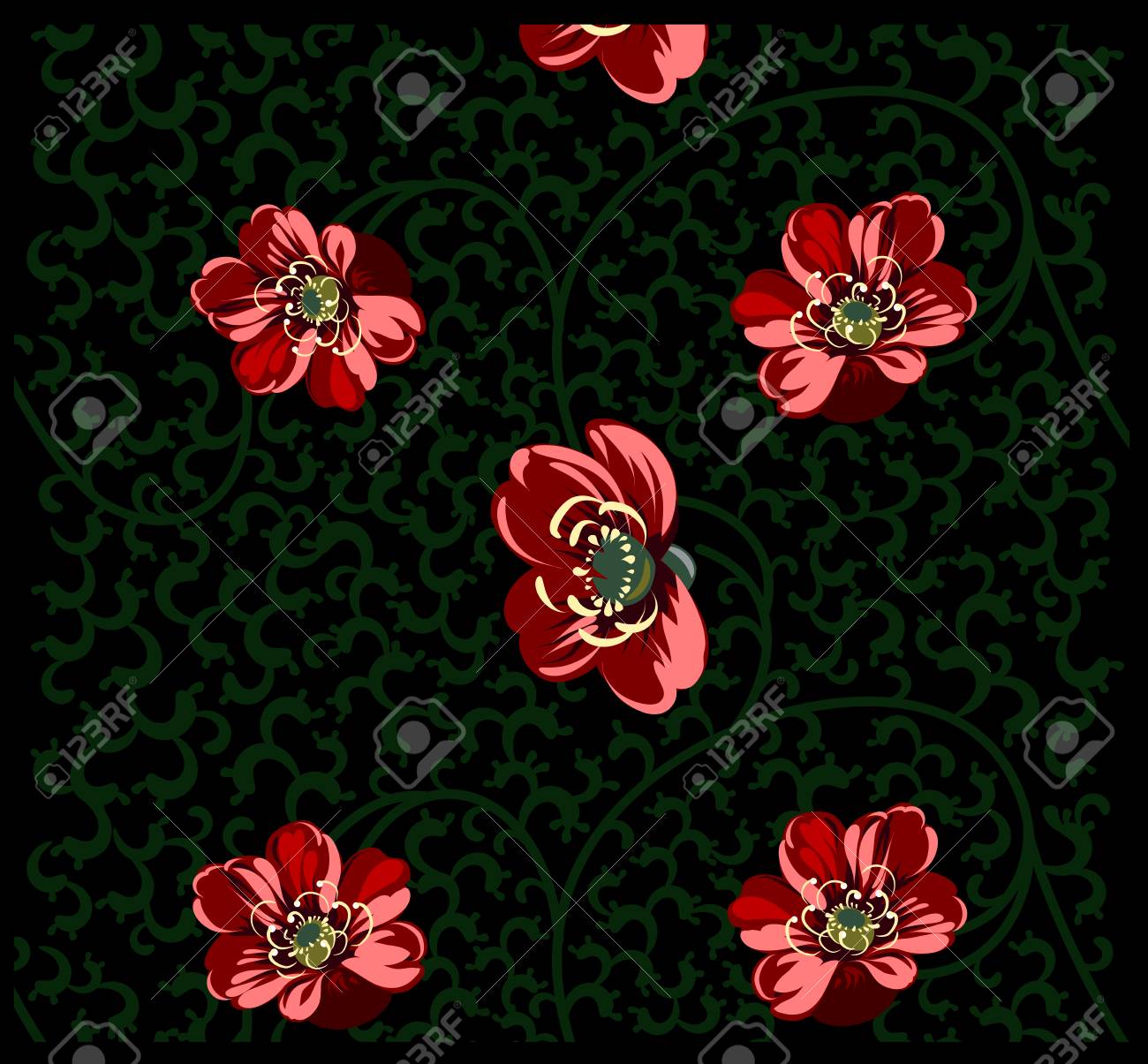 中国風の花の飾りと背景 の写真素材 画像素材 Image