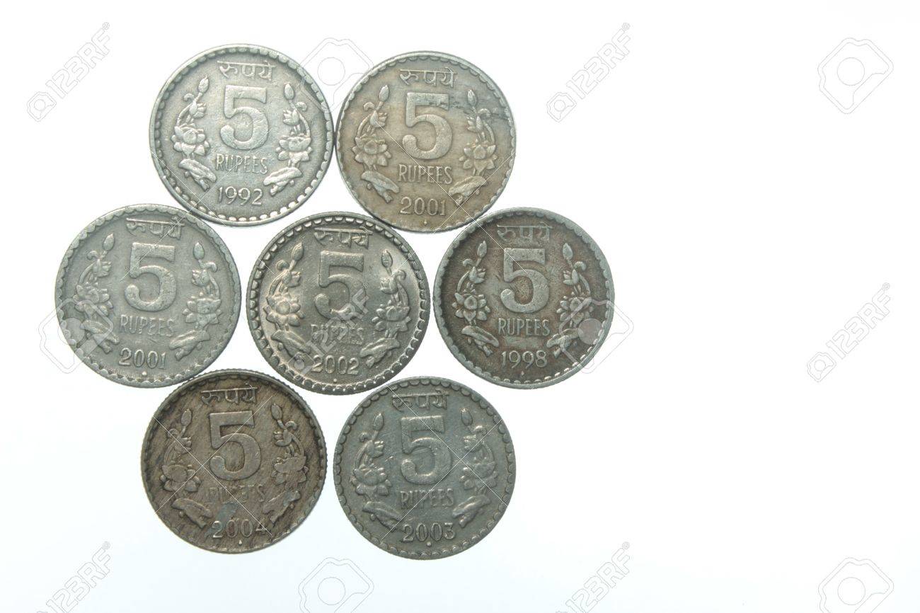 5 ルピー インドの硬貨の写真素材・画像素材 Image 10470574