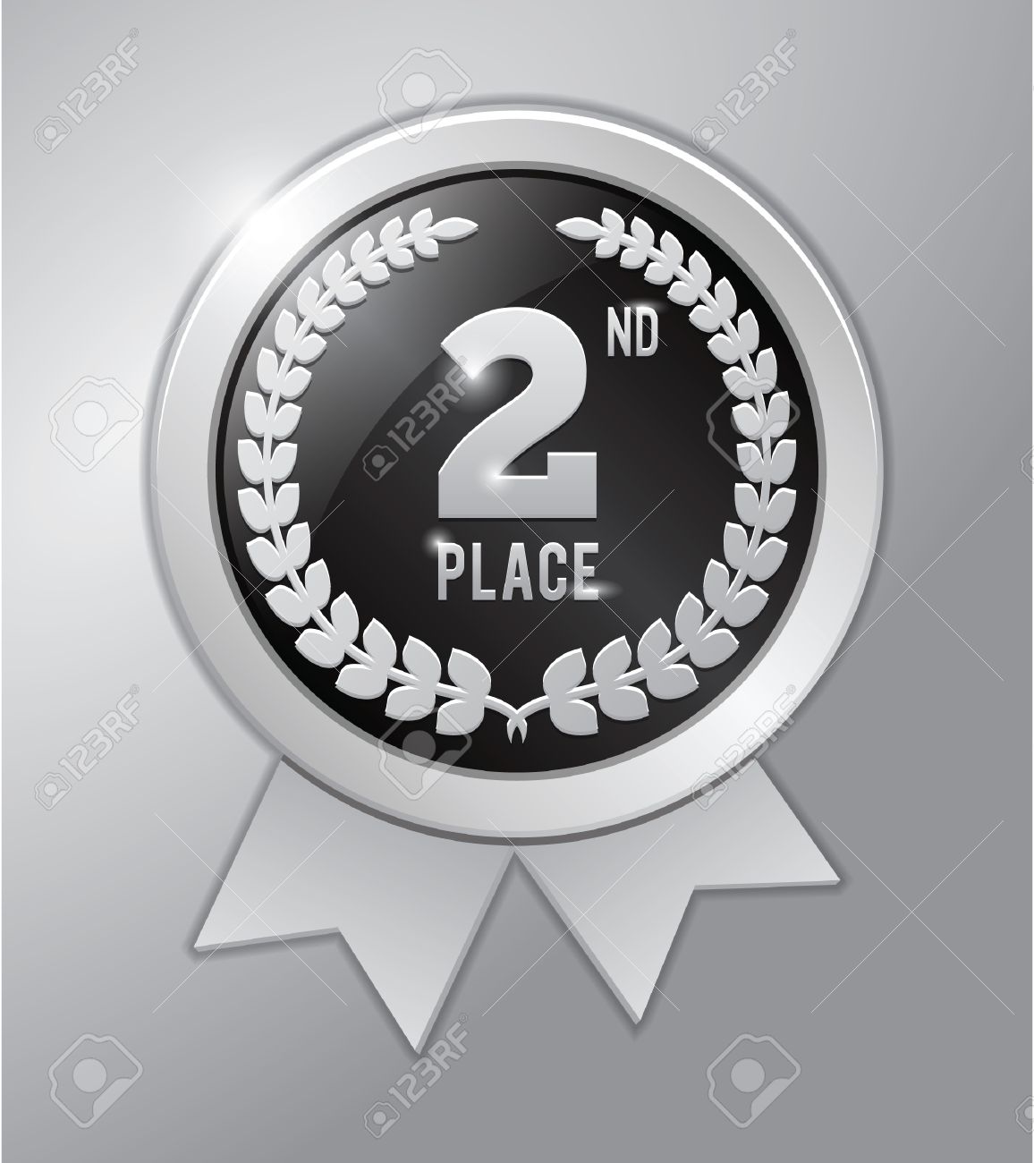 第 2 位銀メダルのイラスト素材 ベクタ Image