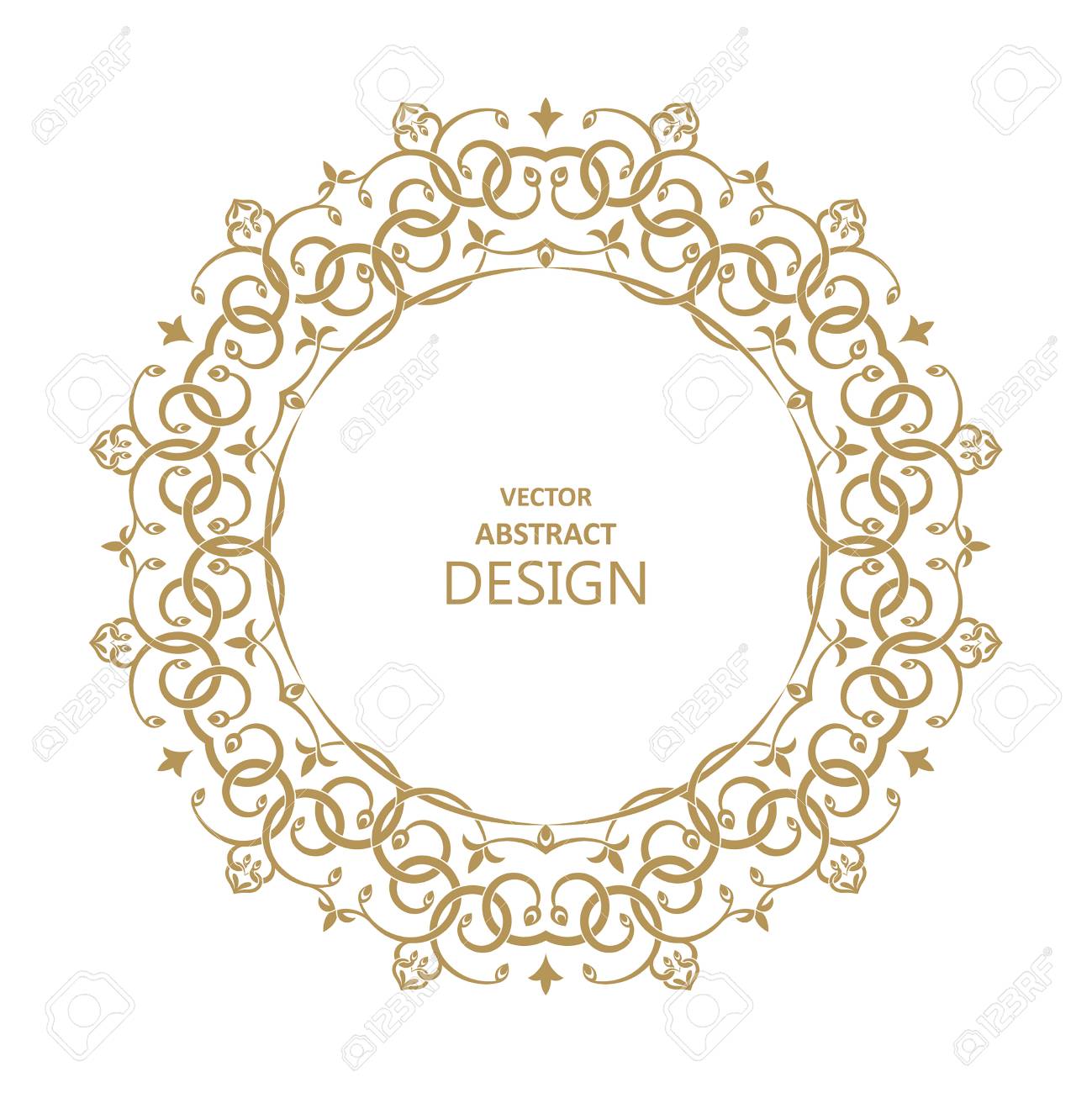 circular pattern round ornament vintage frame greeting card