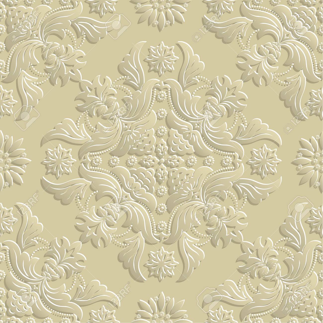 Vector Seamless Struttura Elegante Di Lusso 3d Nello Stile Barrocco Il Modello Può Essere Utilizzato Come Sfondo Carta Da Parati Involucro