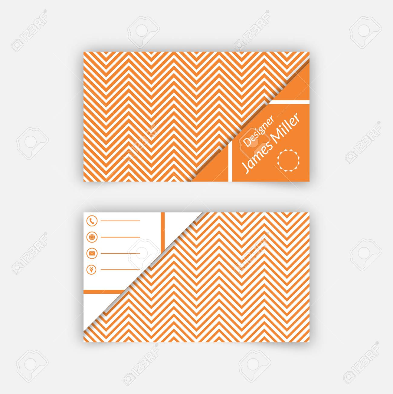 business card blank template with textured background from zigzag
