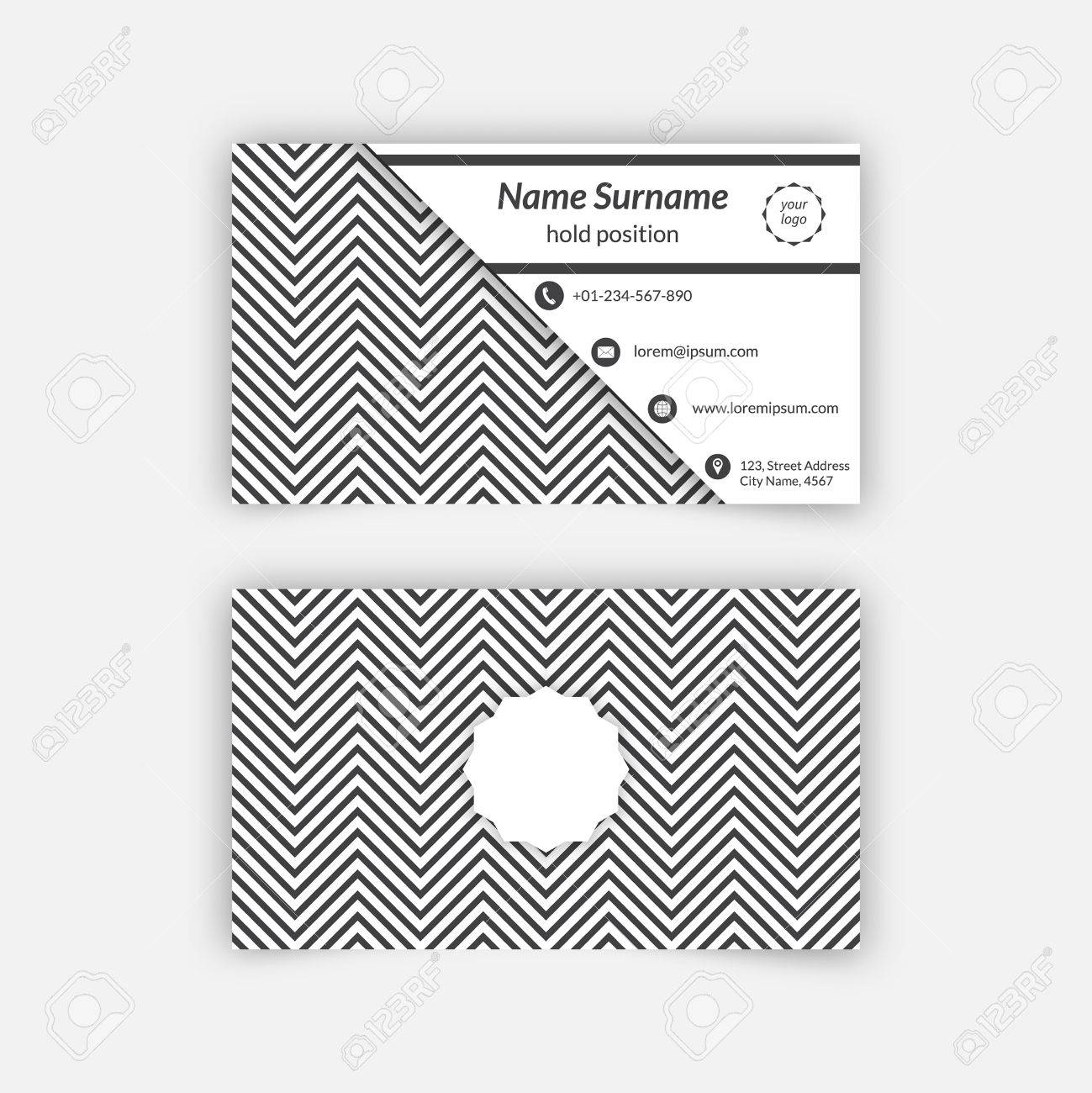 business card blank template with textured background from zigzag