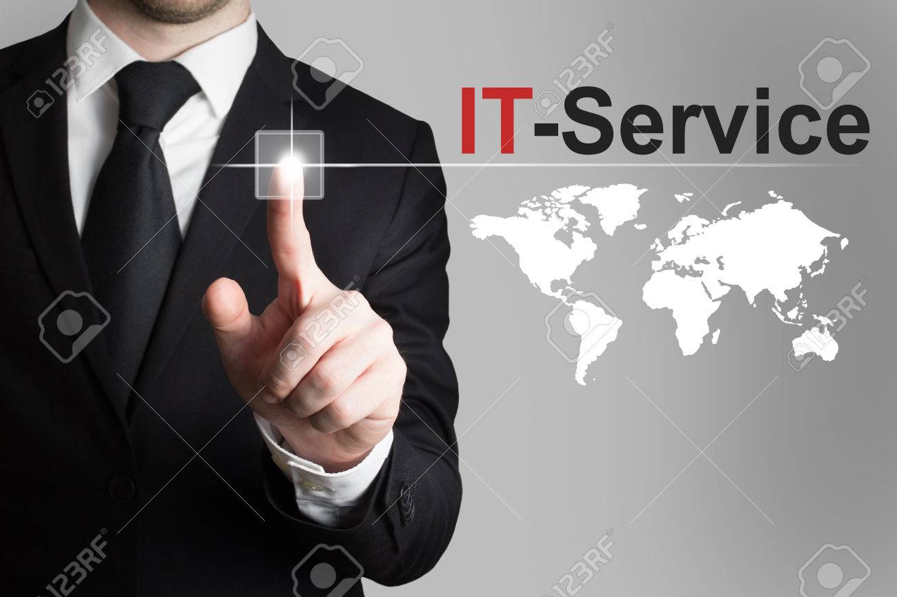 businessman pushing button it service international worldmap - 36292203 businessman pushing button it service international worldmap - 36292203