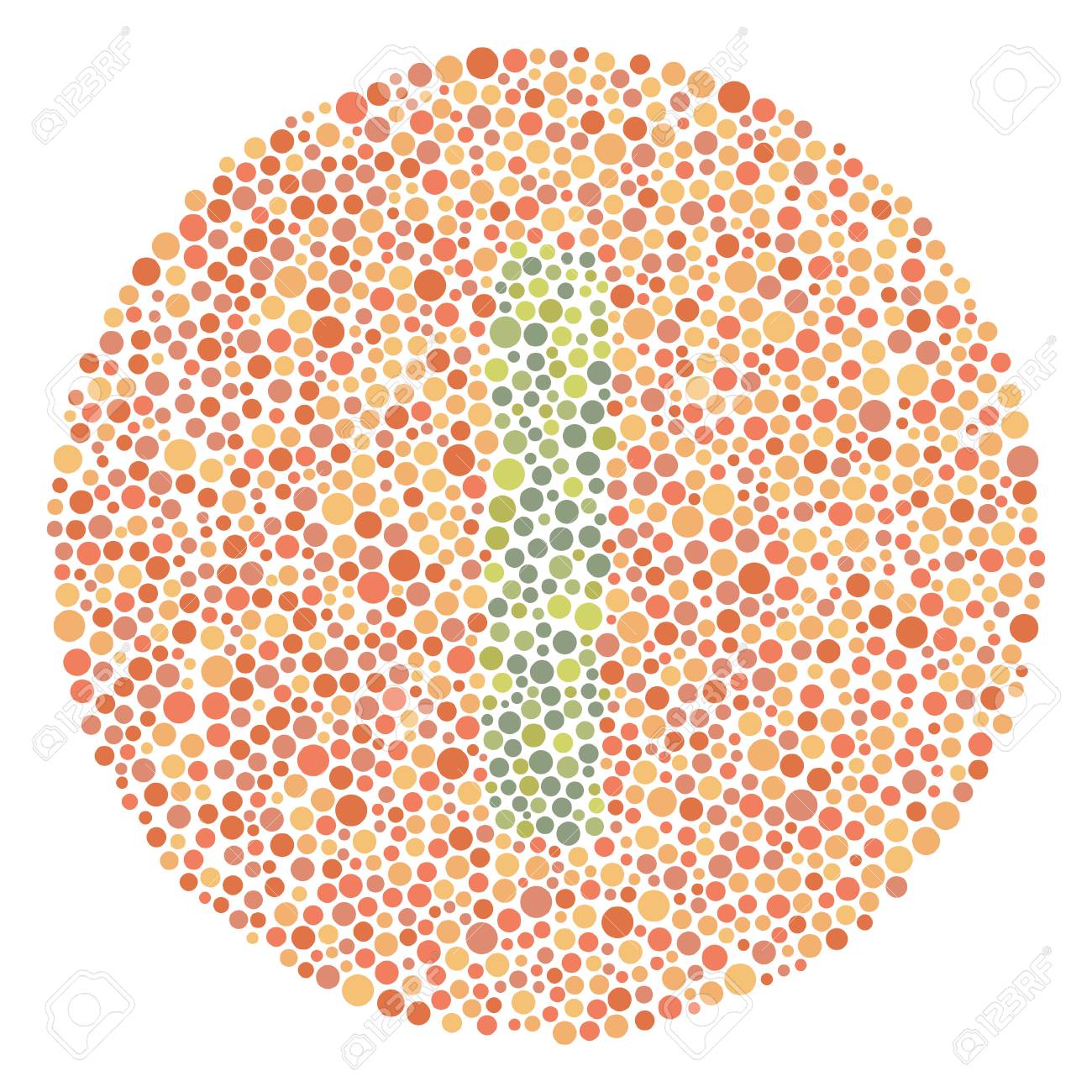 daltonism ishihara test red and green upper letter i royalty free ishihara test