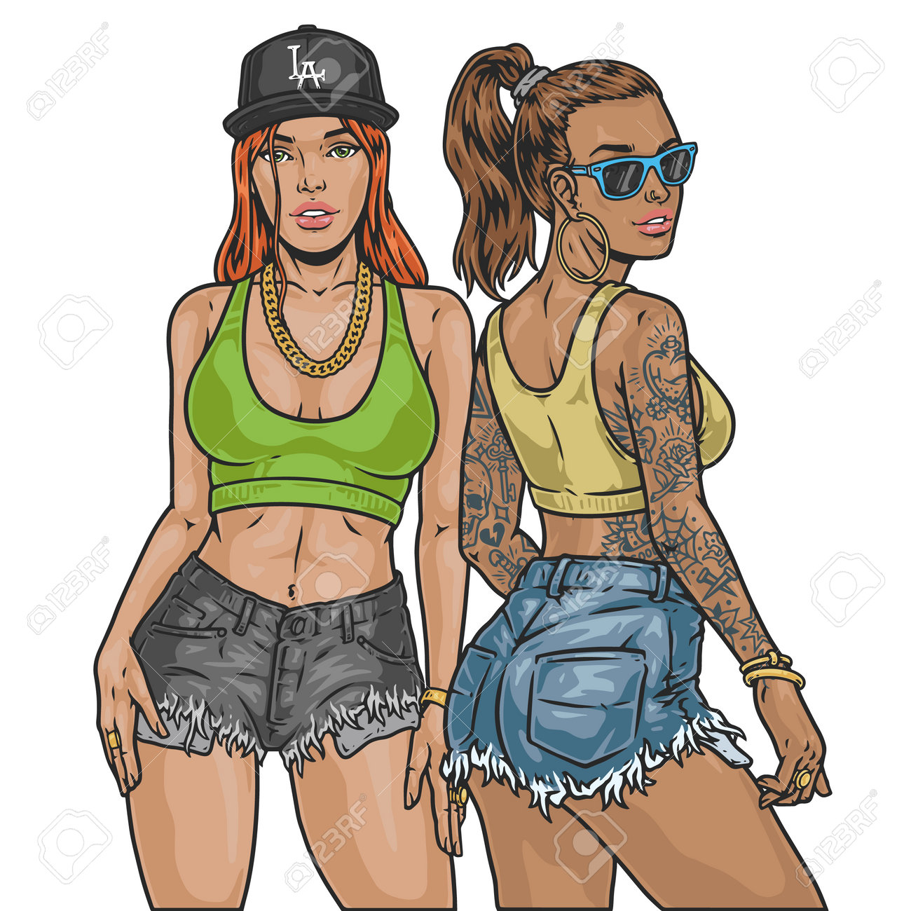 Hot LA Girls Label Colorful Royalty Free SVG, Cliparts, Vectors, and Stock  Illustration. Image 195821591.