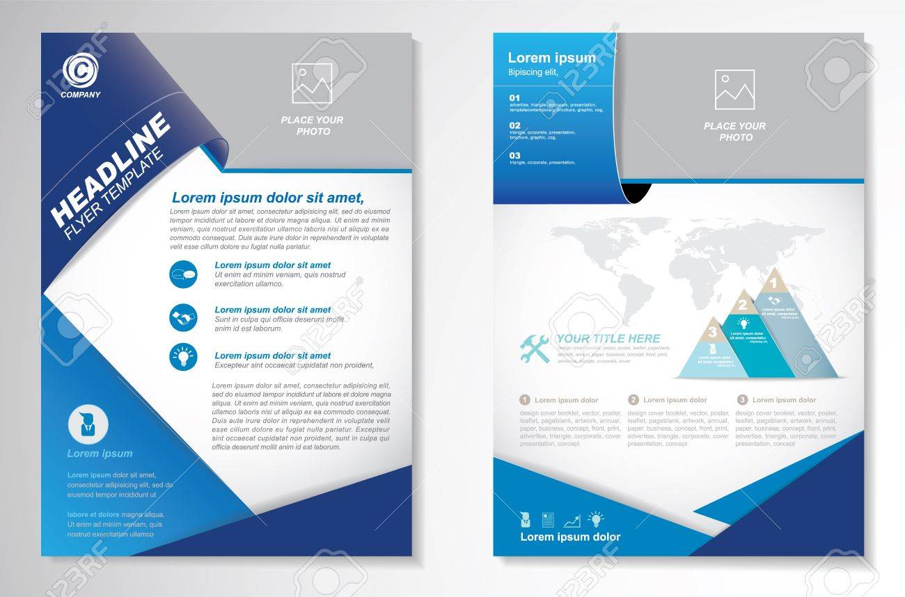 brochure design layout template size a4 front page and back