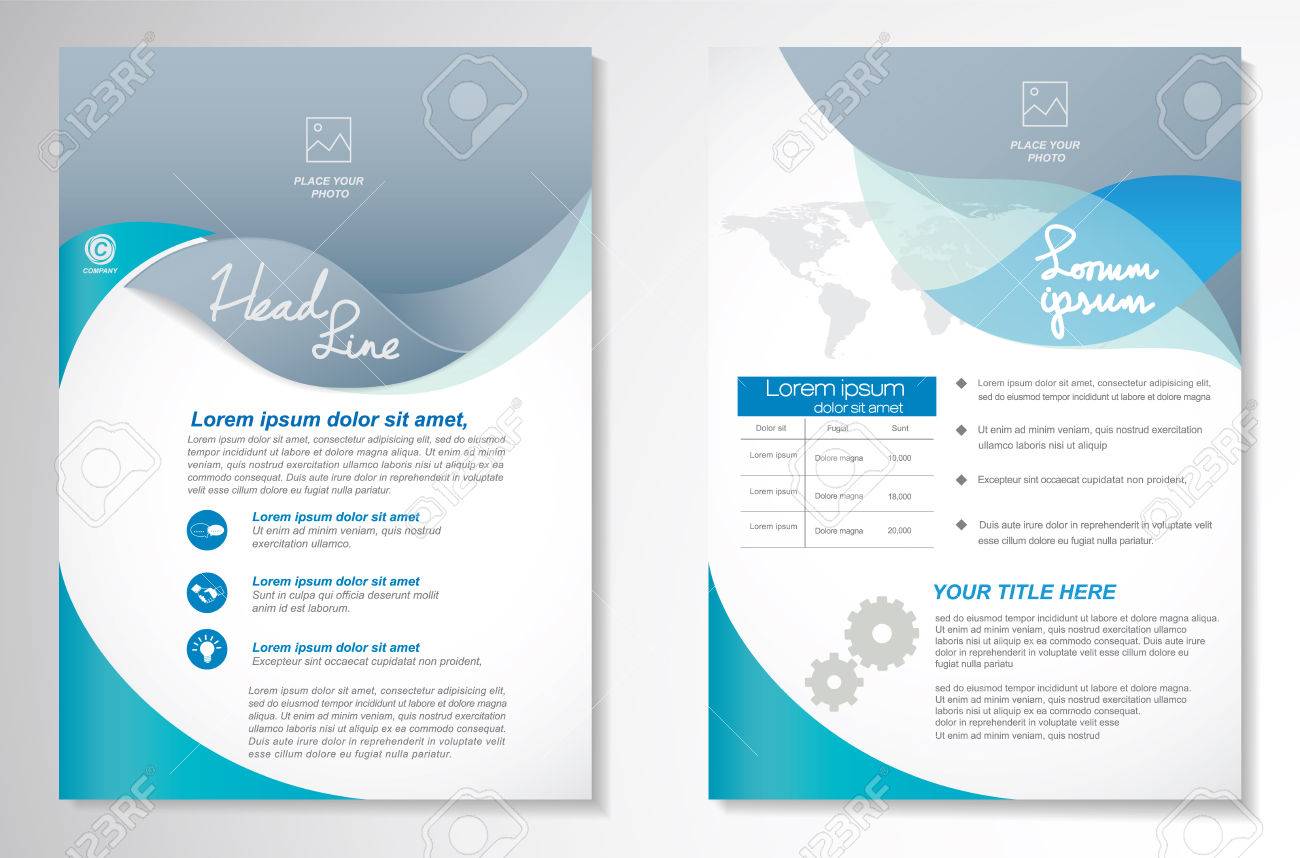 パンフレットのデザイン レイアウト テンプレートのサイズ 表紙と裏表紙 簡単に使用し 編集します のイラスト素材 ベクタ Image