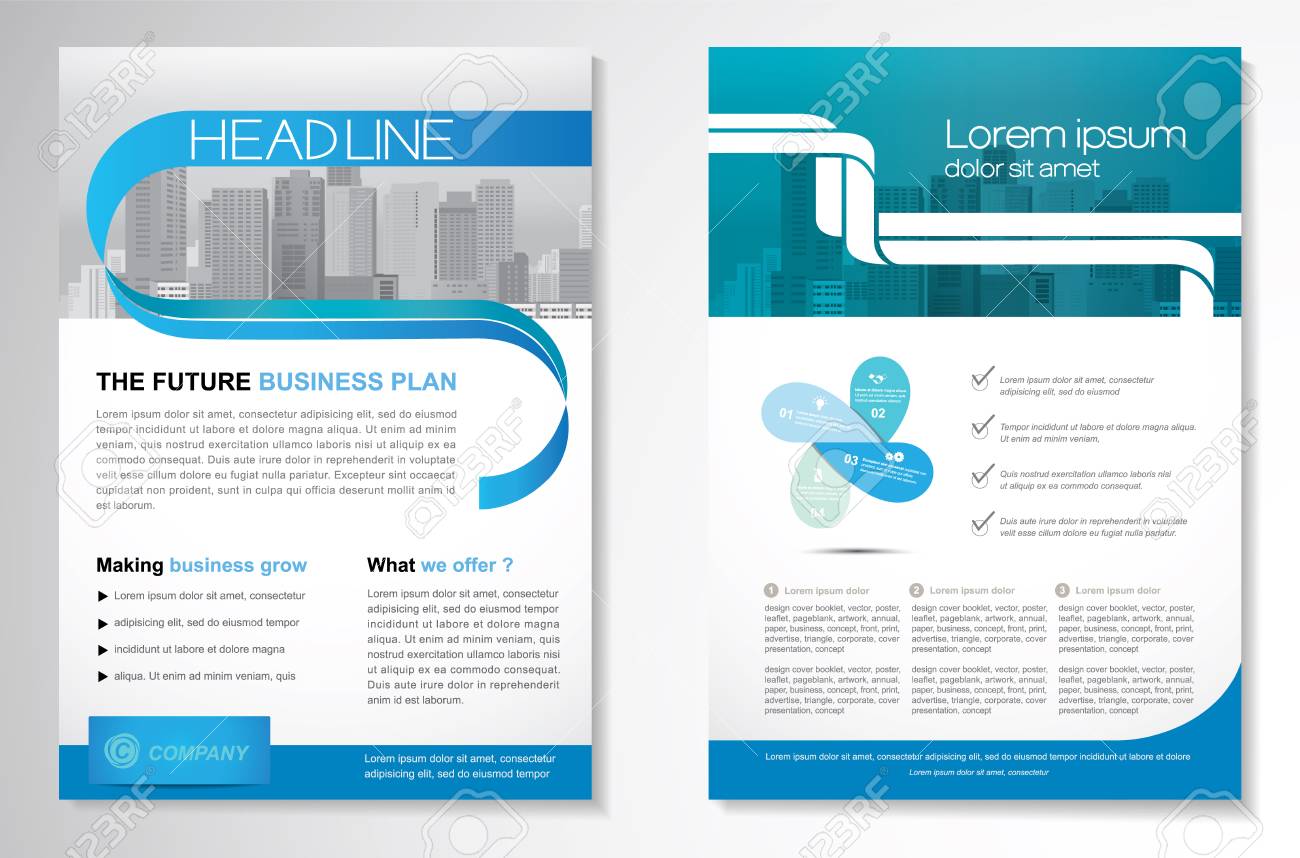 Template vector design for Brochure, Annual Report, Magazine, Poster, Corporate Presentation, Portfolio, Flyer, layout modern with green and blue color size A4, Front and back, Easy to use and edit. - 74470194 Template vector design for Brochure, Annual Report, Magazine, Poster, Corporate Presentation, Portfolio, Flyer, layout modern with green and blue color size A4, Front and back, Easy to use and edit. - 74470194