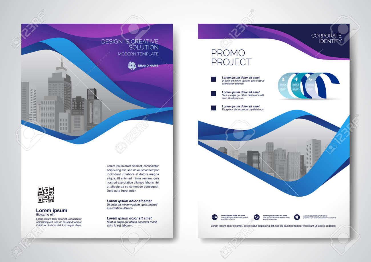 Template vector design for Brochure, AnnualReport, Magazine, Poster, Corporate Presentation, Portfolio, Flyer, infographic, layout modern with blue color size A4, Front and back, Easy to use and edit. - 171623283 Template vector design for Brochure, AnnualReport, Magazine, Poster, Corporate Presentation, Portfolio, Flyer, infographic, layout modern with blue color size A4, Front and back, Easy to use and edit. - 171623283