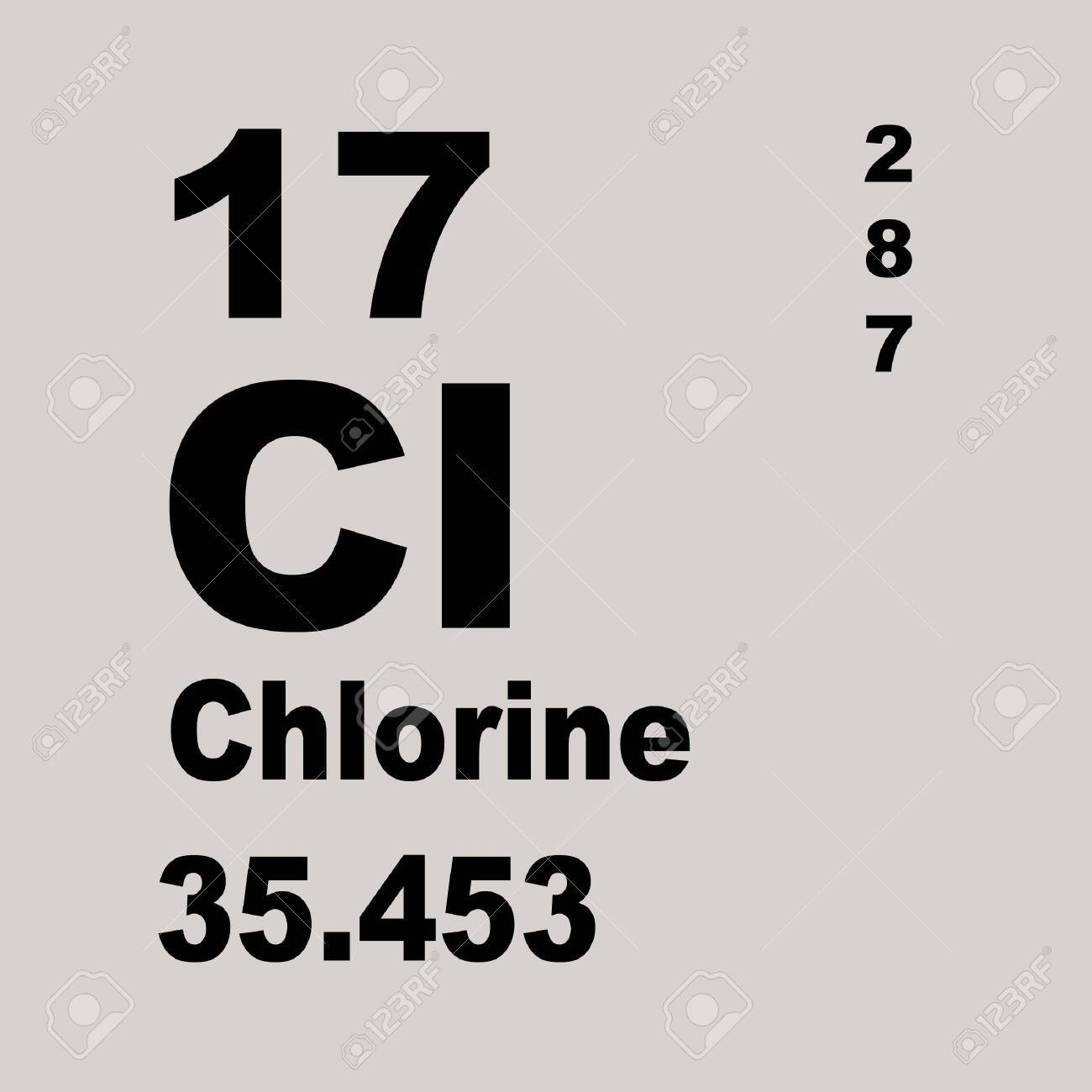 Chlorine Is A Chemical Element With Symbol Cl And Atomic Number 17 Stock Photo Picture And Royalty Free Image Image 136730441