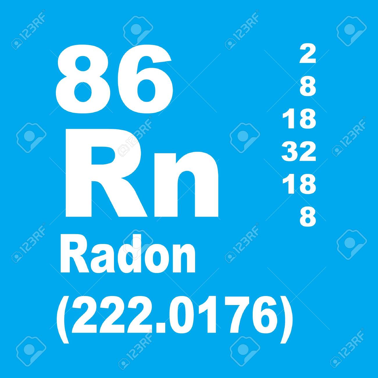 ラドンは、Rnと原子番号86を持つ化学元素です。の写真素材・画像