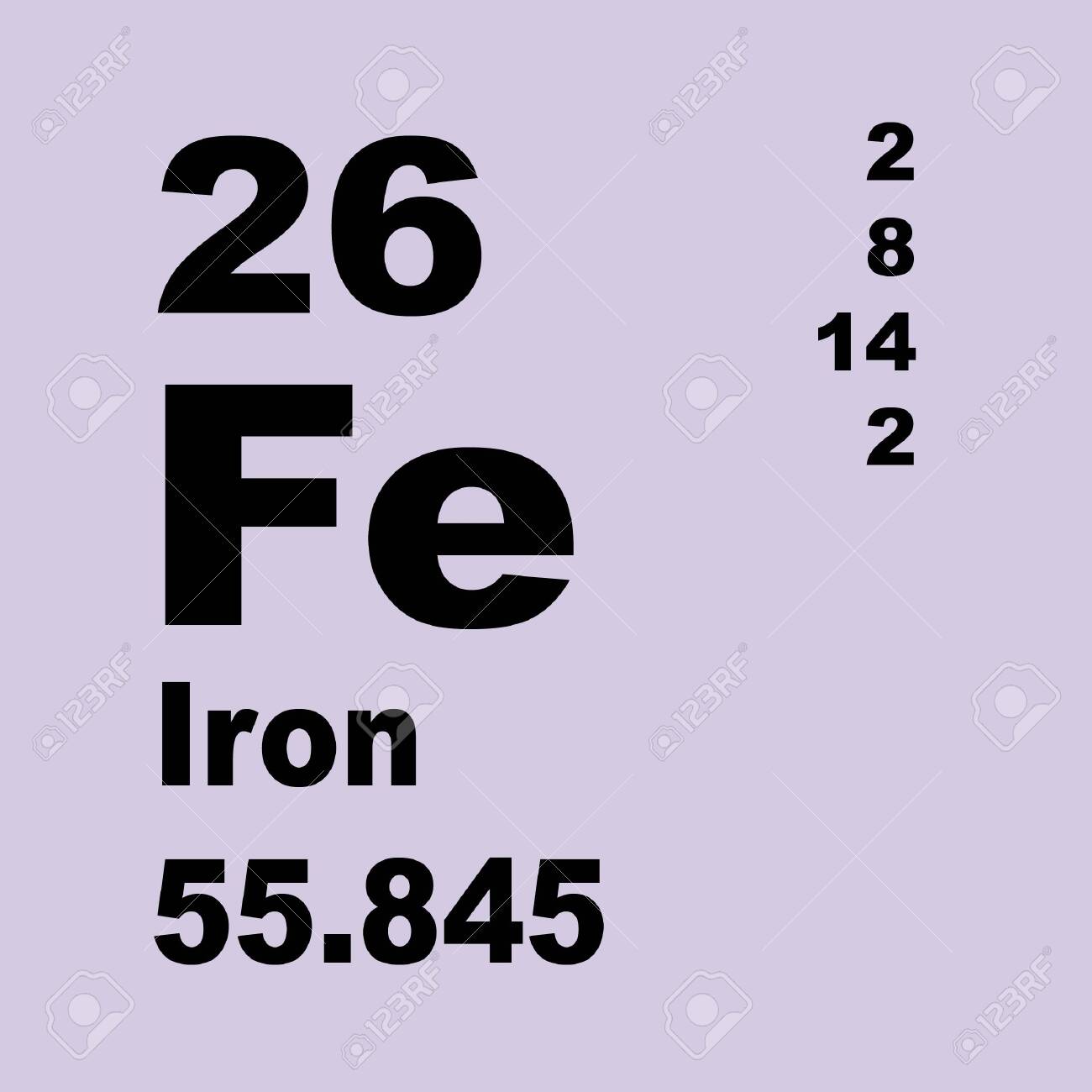 Iron Is A Chemical Element With Symbol Fe From Latin Ferrum And Atomic Number 26 Stock Photo Picture And Royalty Free Image Image 136687425