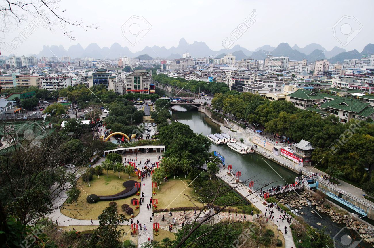中国広西省桂林市上展望台 の写真素材 画像素材 Image
