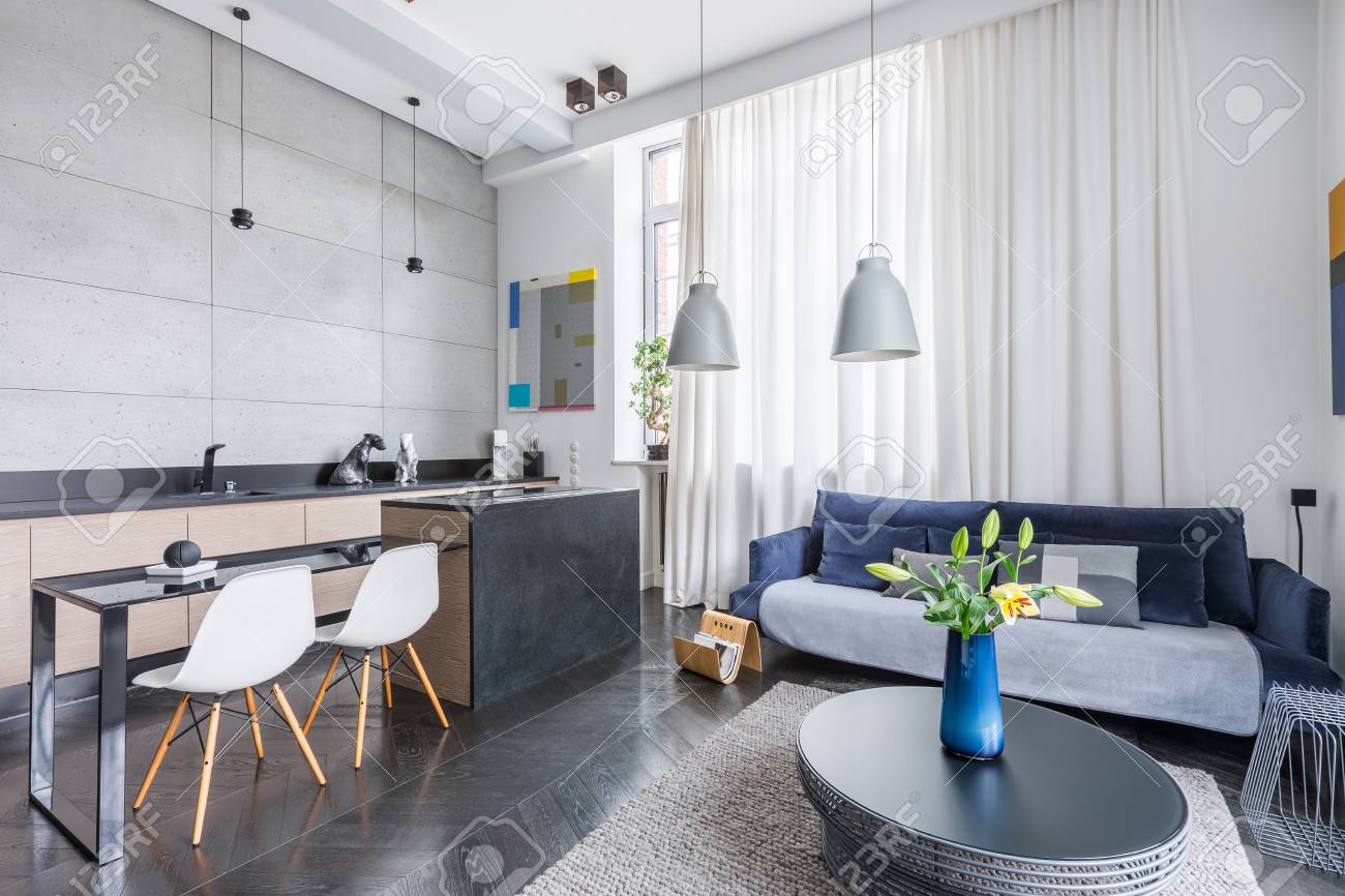 Luxus Wohnzimmer Studio In Einem Modernen Stil Mit Bequemen