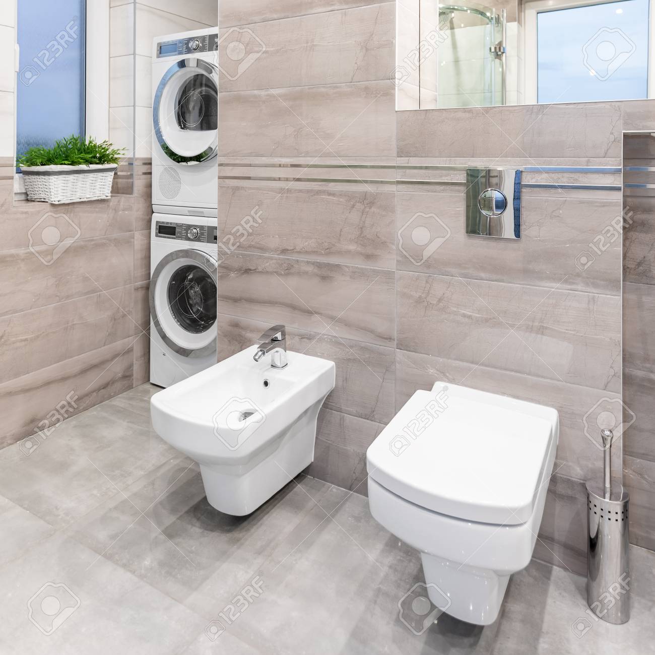 Deboucher Salle De Bain Bicarbonate ~ salle de bain beige avec miroir toilette bidet laveuse et Deboucher Salle De Bain Bicarbonate ~ salle de bain beige avec miroir toilette bidet laveuse et
