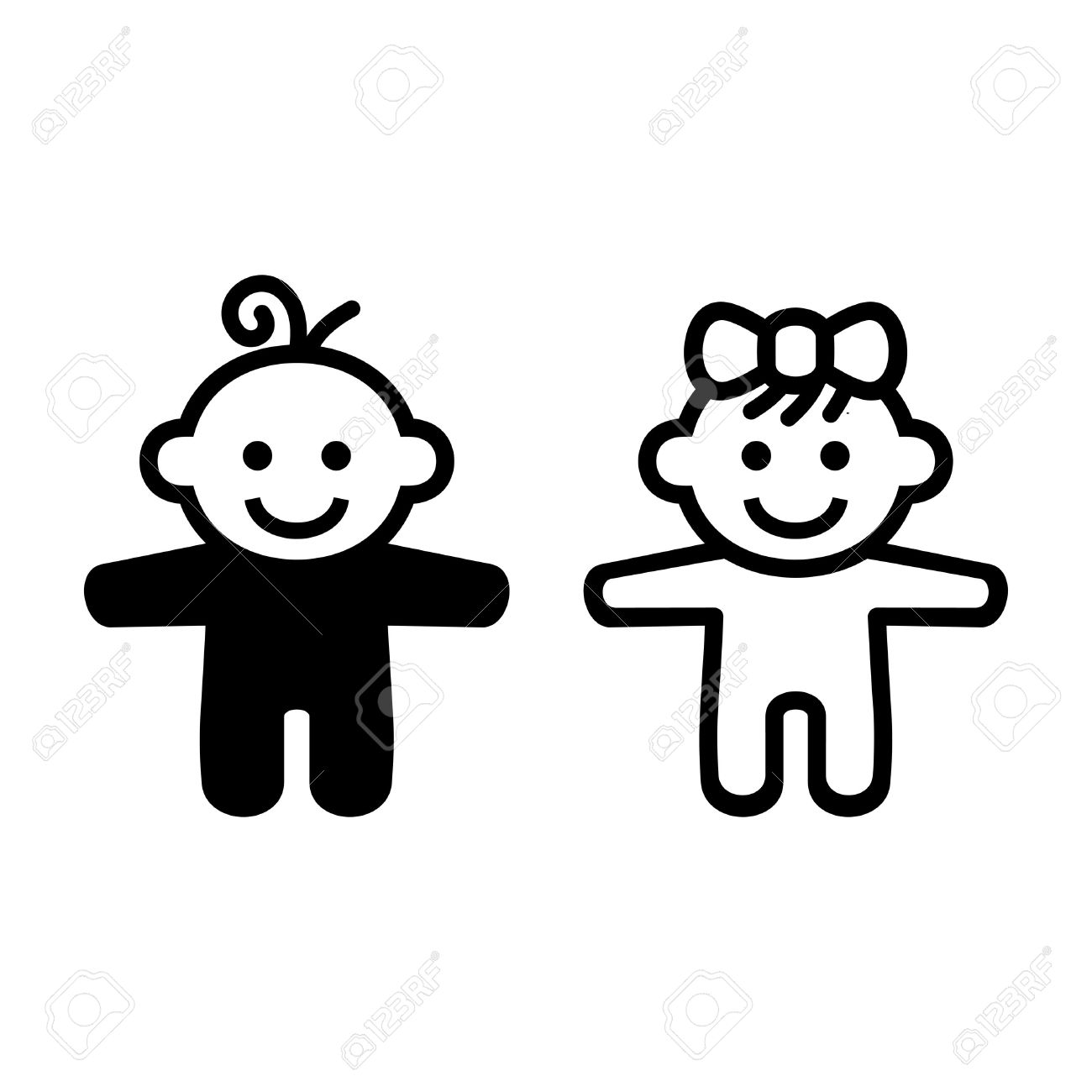 男の子と女の子の赤ちゃんアイコン ベクトル図のイラスト素材 ベクタ Image 男の子と女の子の赤ちゃんアイコン ベクトル図のイラスト素材 ベクタ Image