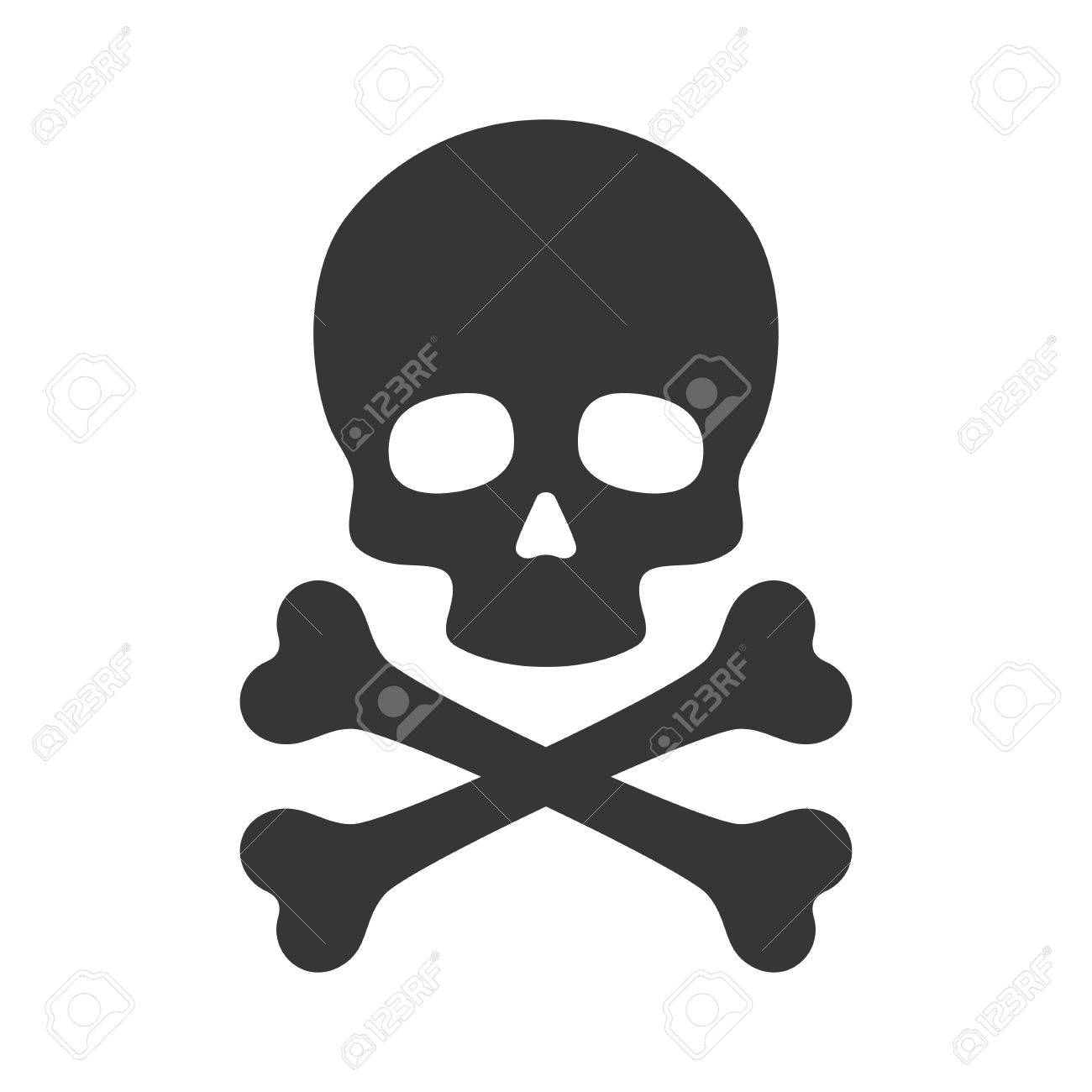 skull and crossbones icon on white background vector illustration