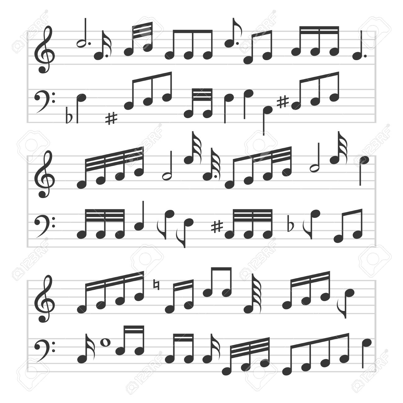 music note sheet pattern on white background vector illustration music note sheet