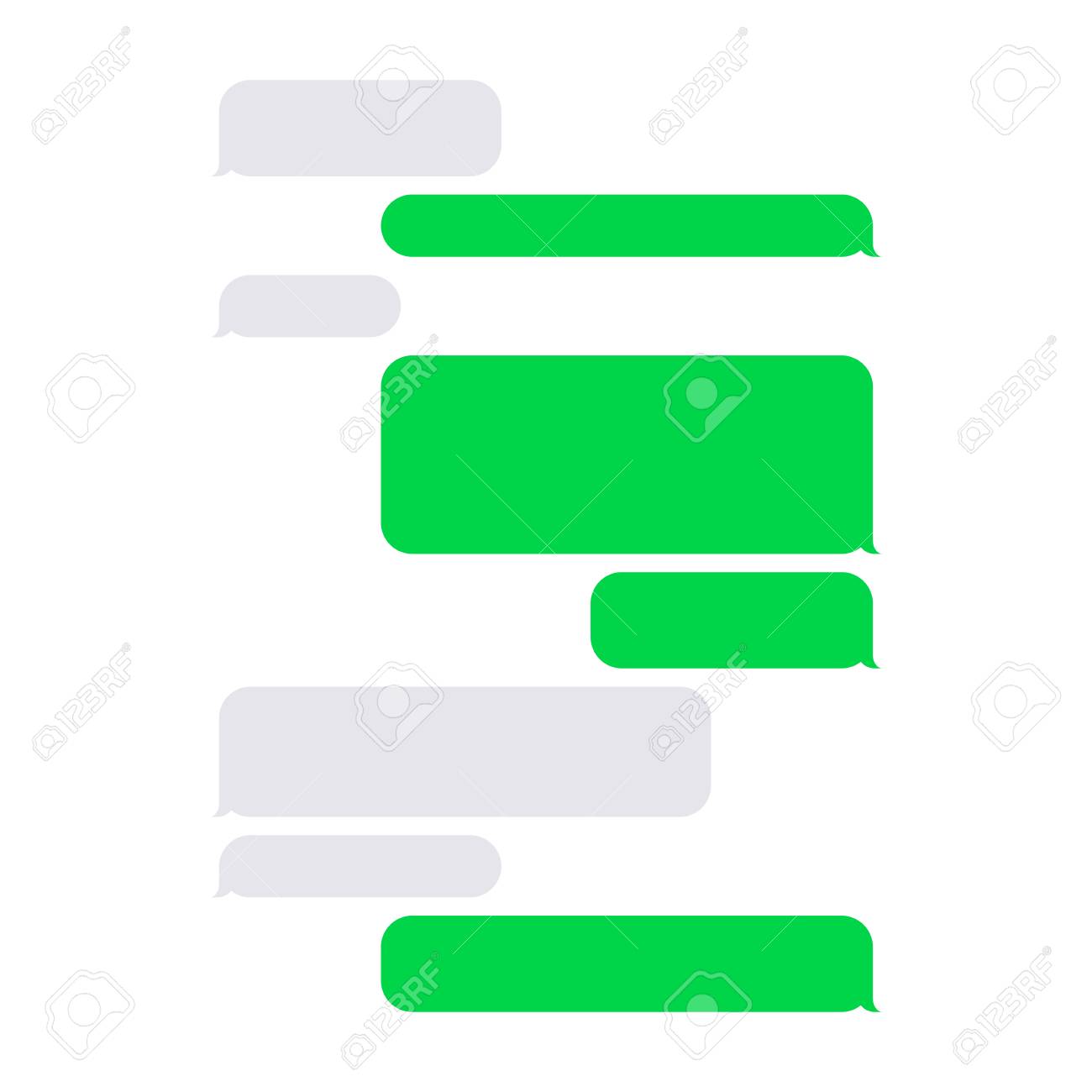 short message service sms blank bubbles set vector illustration short message service