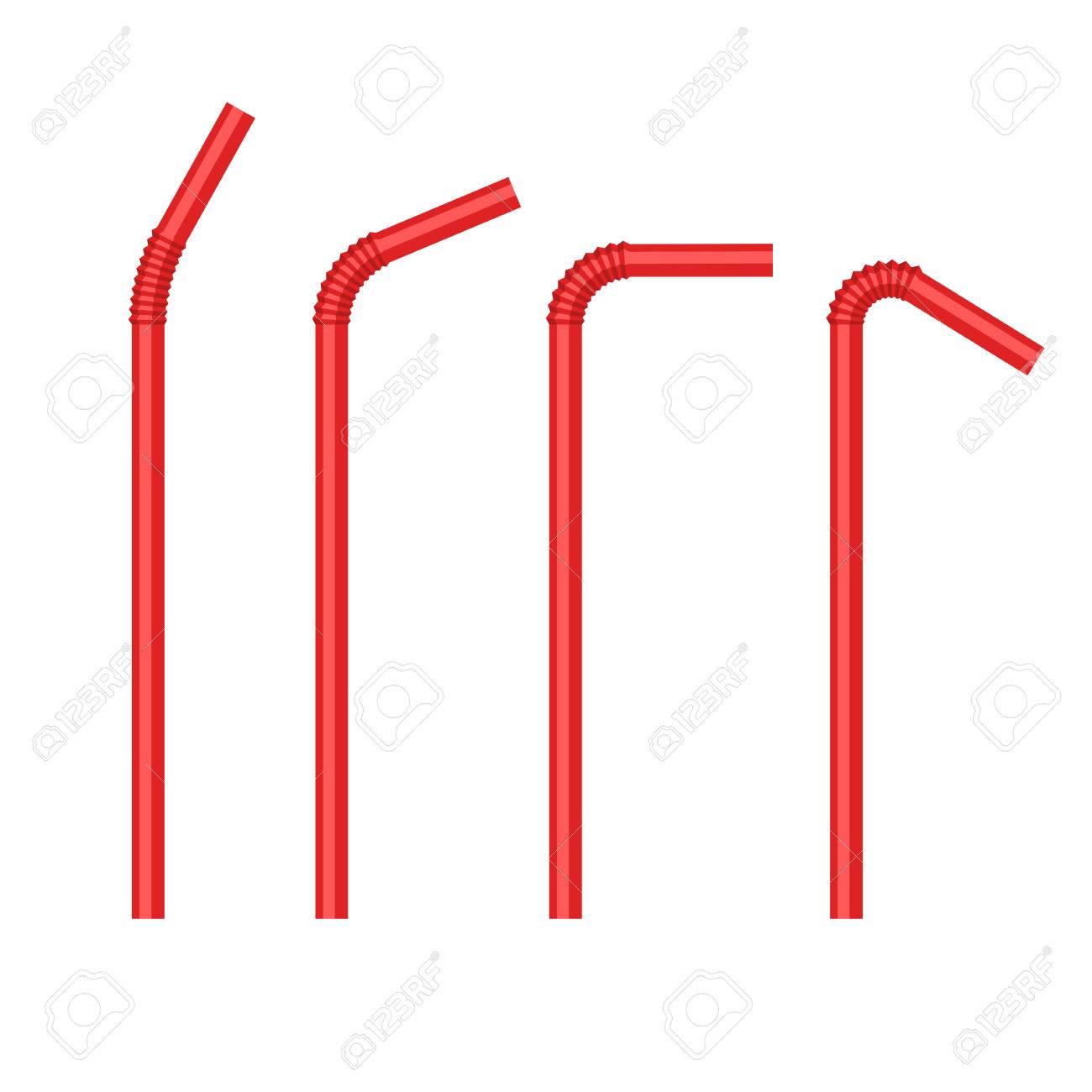 Red Drinking Straws Cocktail Stick Set Vector Royalty Free Cliparts Vectors And Stock Illustration Image
