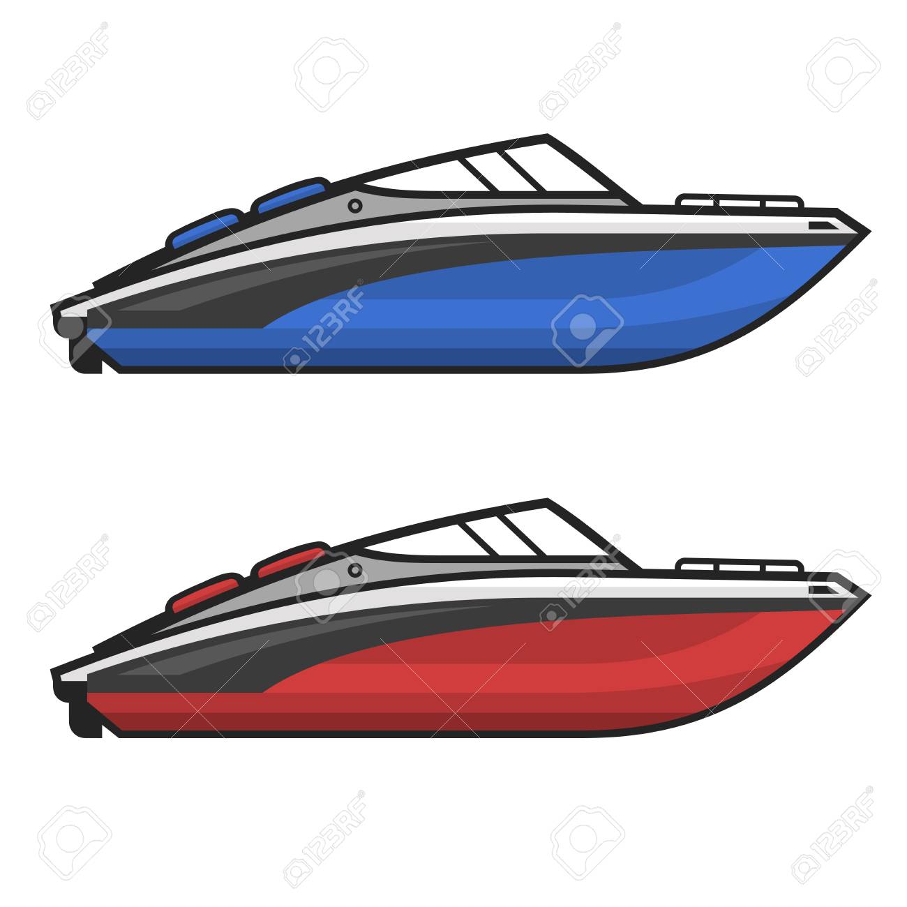 Speedboat vector drawing