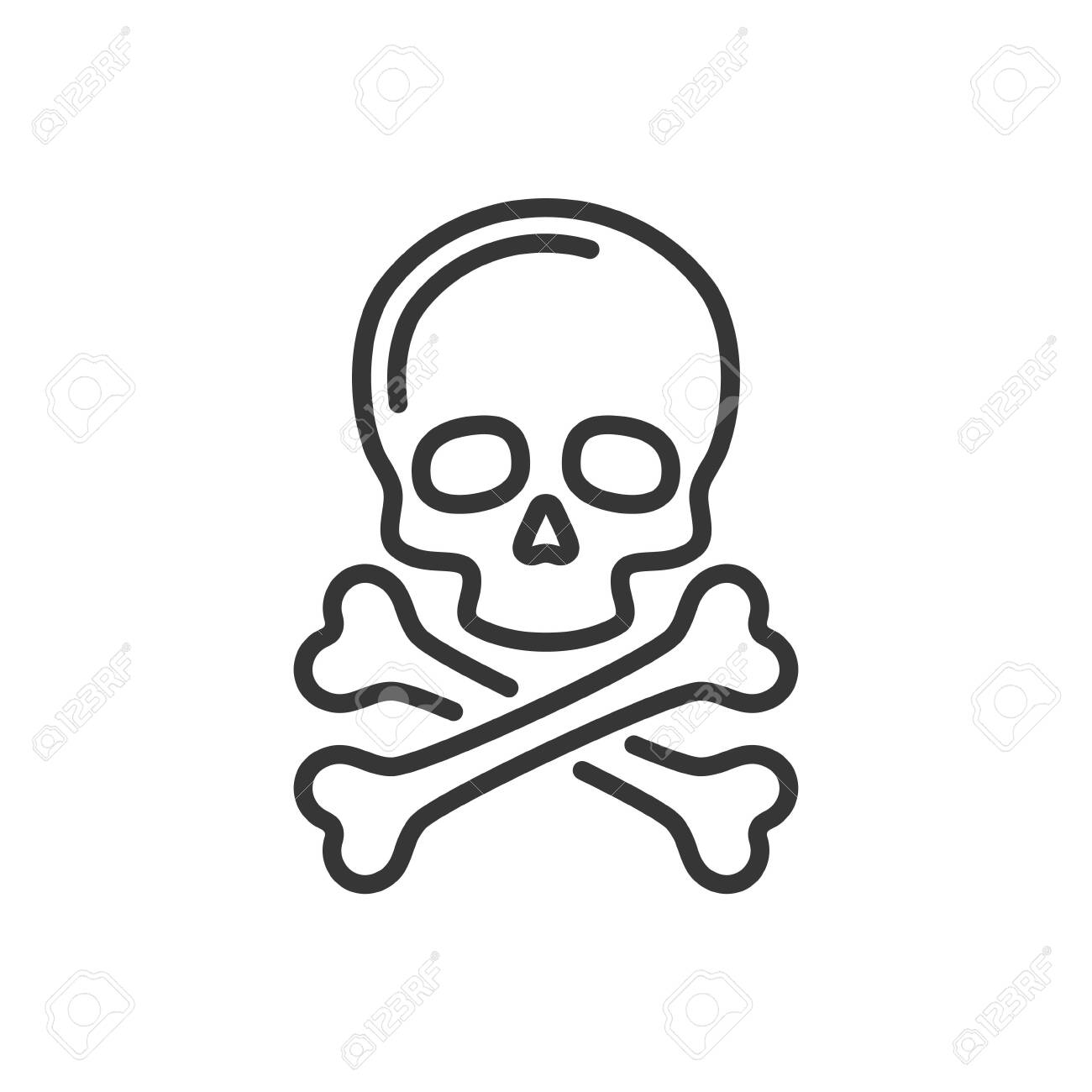 Icône Tête De Mort Et Os Croisés Sur Fond Blanc. Vecteur Clip Art Libres De  Droits, Svg, Vecteurs Et Illustration. Image 151881930, image size:1300x1300