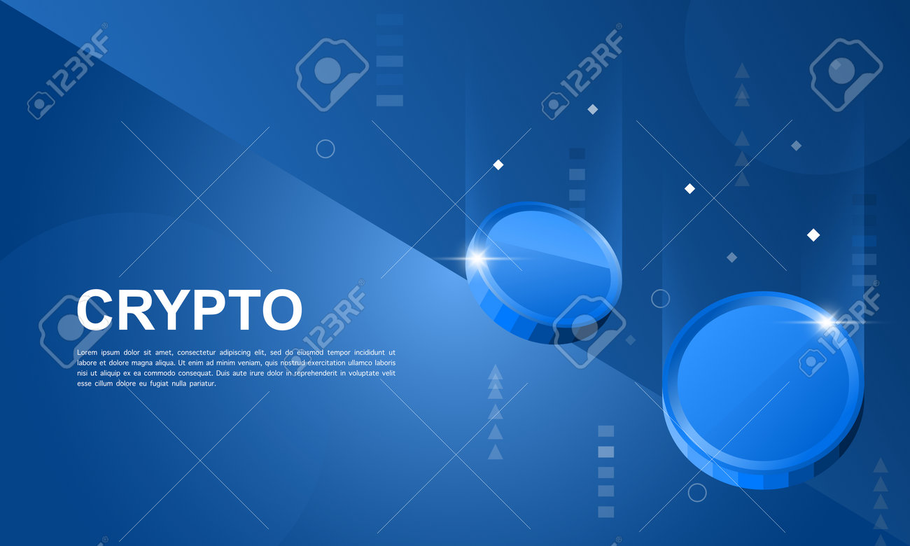 Banner Marketing Exchange Cryptocurrency. Blue Coins Airdrop Background  Royalty Free SVG, Cliparts, Vectors, and Stock Illustration. Image  183082534.